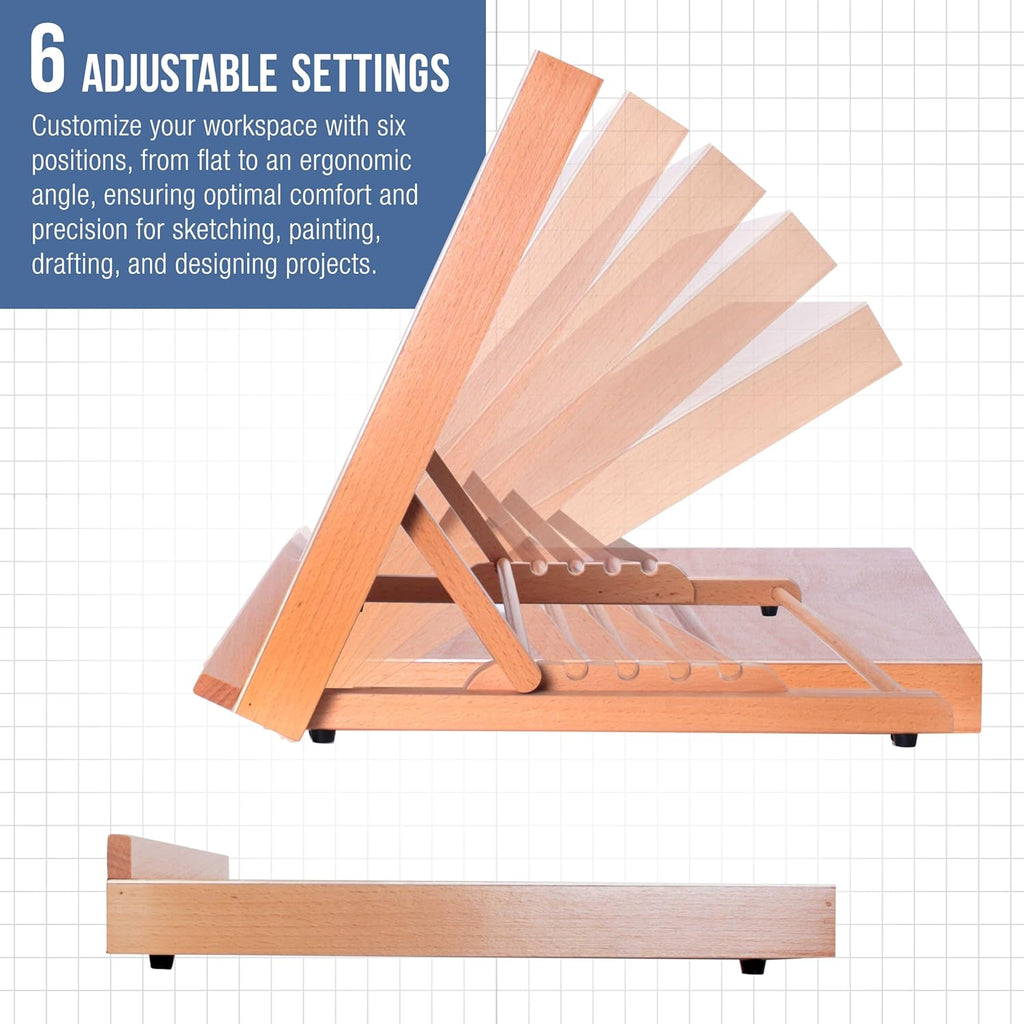 U.S Ar Suppl Larg 18-1/2inc 14-1/8inc (A3 Woode Drawin Board Adjustabl Tabl To Ease fo Paintin an Drawin Draftin Boar wit Angles Penci Ledge