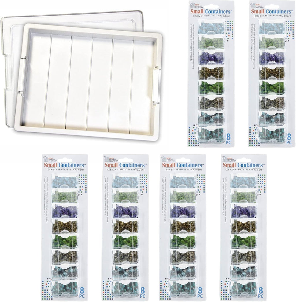 Bea Storag Solution Plasti Stackabl Organize Tra Bundl wit Li an 4 Siz Smal Container fo Bead an Craf Supplies