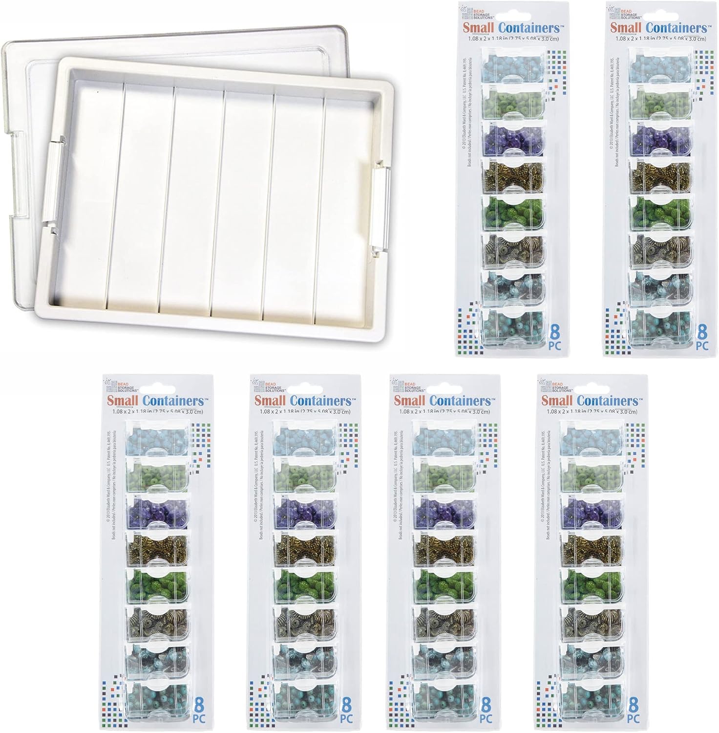 Bea Storag Solution Plasti Stackabl Organize Tra Bundl wit Li an 4 Siz Smal Container fo Bead an Craf Supplies