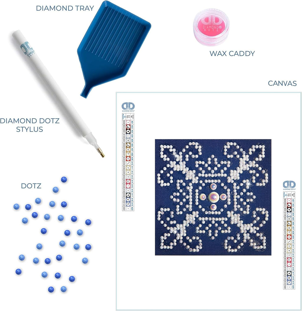 DIAMON DOT Whit o Blu Patter Diamon Paintin Kit fo Adult Diamon Ar Kit Relaxin Creativ Craf Ki wit Dot Gem 4.2inchx4.2inch