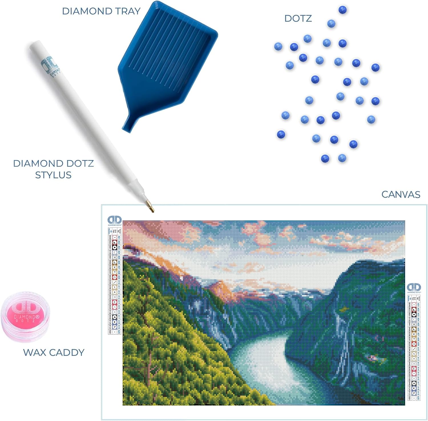 DIAMON DOT Might Rive Diamon Paintin Kit fo Adult Diamon Ar Kit Relaxin Creativ Craf Ki wit Dot Gem 13.4x20.5