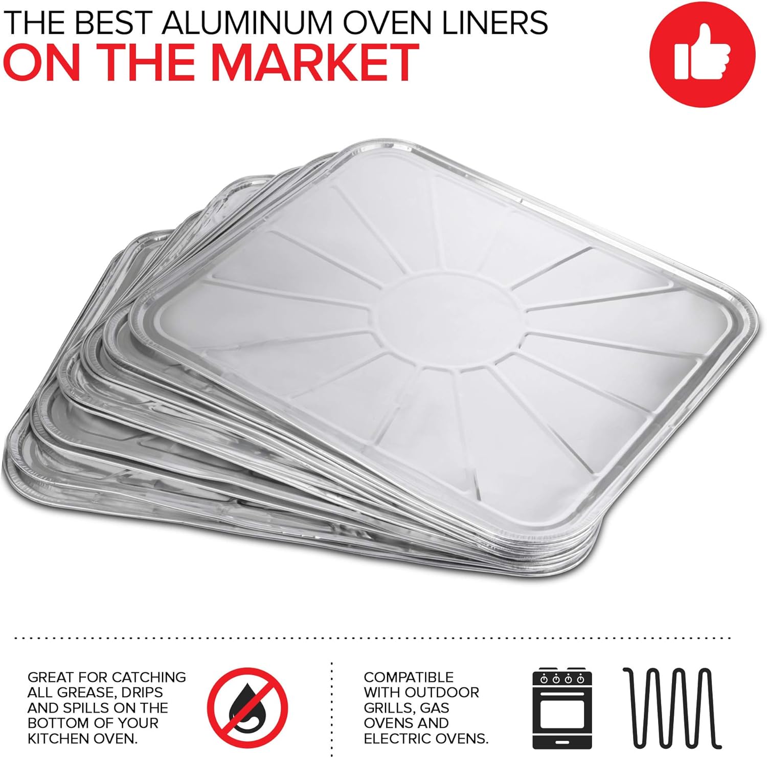 Disposable Foil Oven Liners (10 Pack) Oven Liners for Bottom of Electric Oven and Gas Oven - Reusable Oven Drip Pan Tray for Cooking and Baking - 18.5inch x15.5¡±