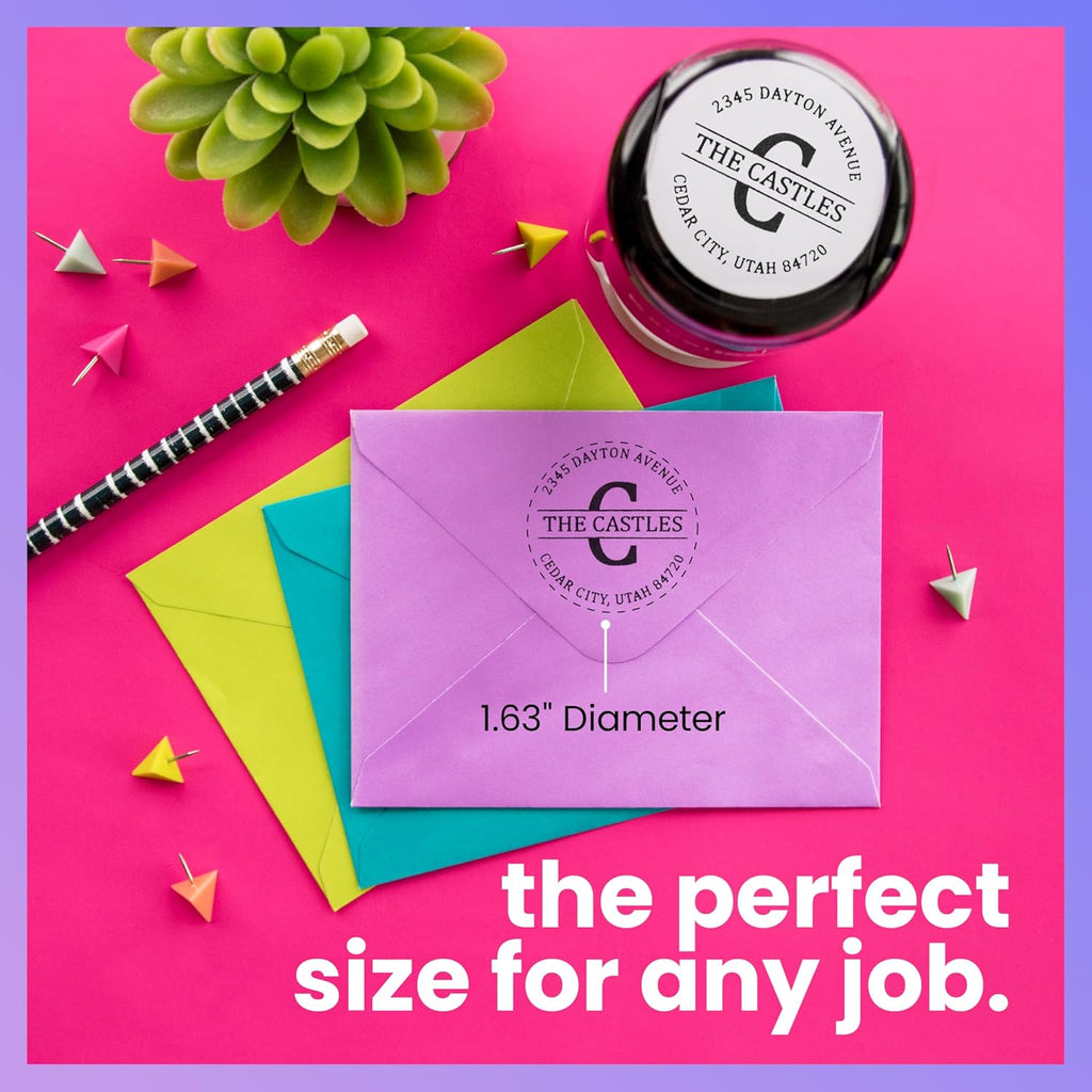 ExcelMar Custo Addres Stamp Self-Inkin Monogra Addres Stamp Personalized