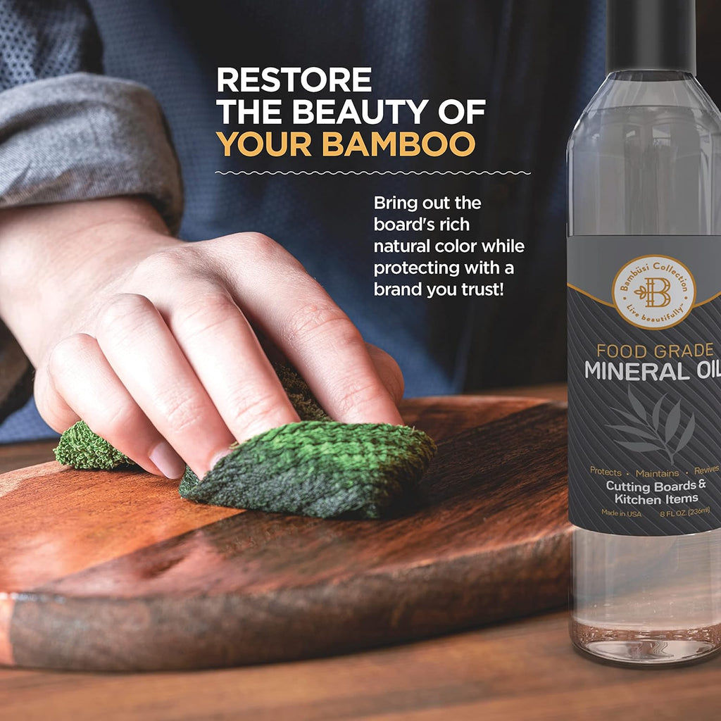 Cutting Board Oil - 12 oz Food Grade Mineral Oil for Wood Cutting Board Conditioner, Butcher Block Oil, Mineral Oil Food Grade - Protects and Restores Wood, Bamboo, Teak - Kitchen Care Gift Idea