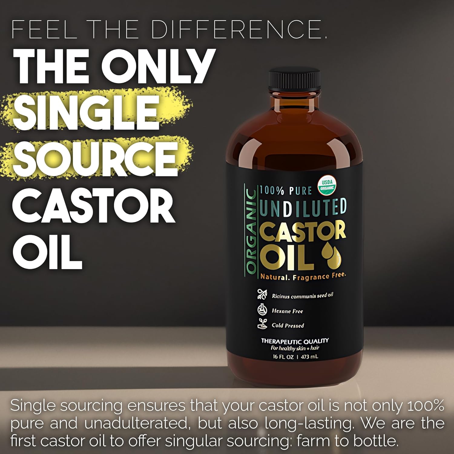 BAL O GILEA Organi Casto Oi fo Ski Hydratio Therapeuti Col Pressed USD Certifie 100 Pure Glas Bottl 1 o Unrefined Hexan Free Casto Oi fo Hai Eyelashe Growth