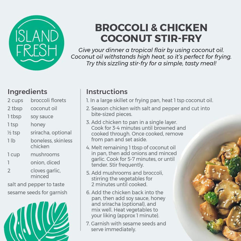 Islan Fres Organi Coconu Oil Extr Virgin Cold-Pressed 5 f o USD Organic Non-GM fo Cooking Baking Hai an Skin