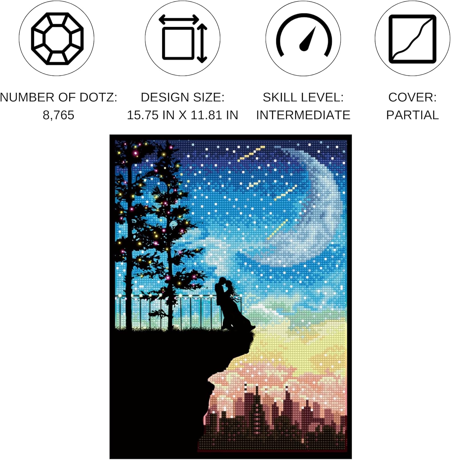 DIAMON DOT Romanti Height Scener Diamon Paintin Kit fo Adult Diamon Ar Kit Relaxin Creativ Craf Ki wit Dot Gem 16inchx12inch