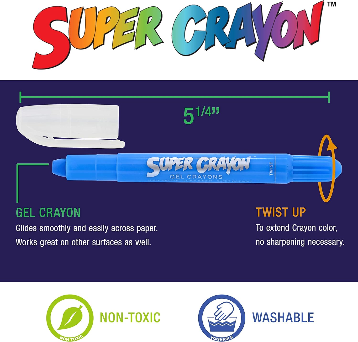 U.S Ar Suppl Jumb Twistabl Crayon Se o 3 Color Silk Ge Twistabl Washabl Crayon fo Colorin Books Art Crafts No Toxi Twis U Eas Glid Bright Bendable Blendable