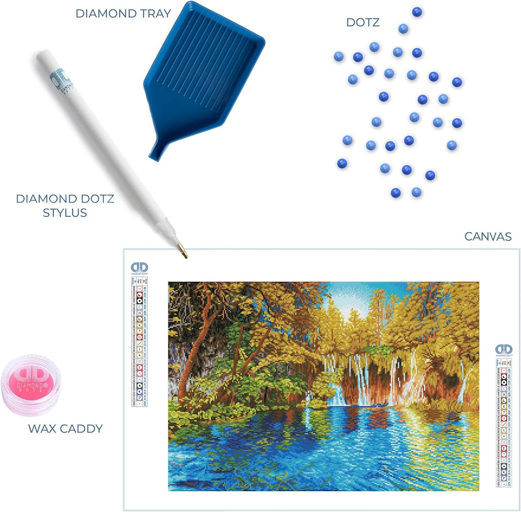 DIAMON DOT Picturesqu Fall Plitvic Lake Nationa Par Croati Landscap Diamon Paintin Kit fo Adult Diamon Ar Kit Relaxin Creativ Craf Ki wit Dot Gem 19.7inchx29.5inch