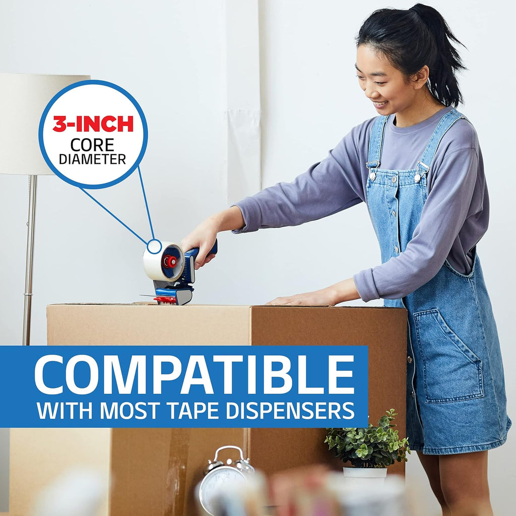 Grizzly Power Clear Packing Tape (12 Rolls) | Heavy Duty Packing Tape (2 Inch x 65 Yards) | 2.8mil Thick Strong Adhesive for Moving Boxes, Shipping Cartons, Office Use, Storage Wrapping (780 Yards)