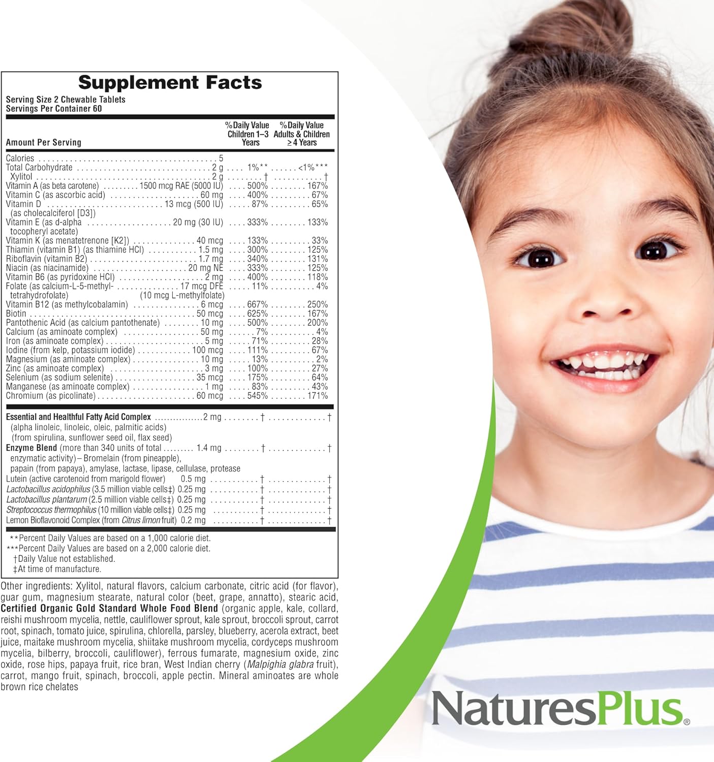 Nature Plu Anima Parad Gol Children' Multivitami Assorte Cherry Orang Grap Flavor 12 Chewabl Animal-Shape Tablet Vegetarian Glute Fre 6 Servings