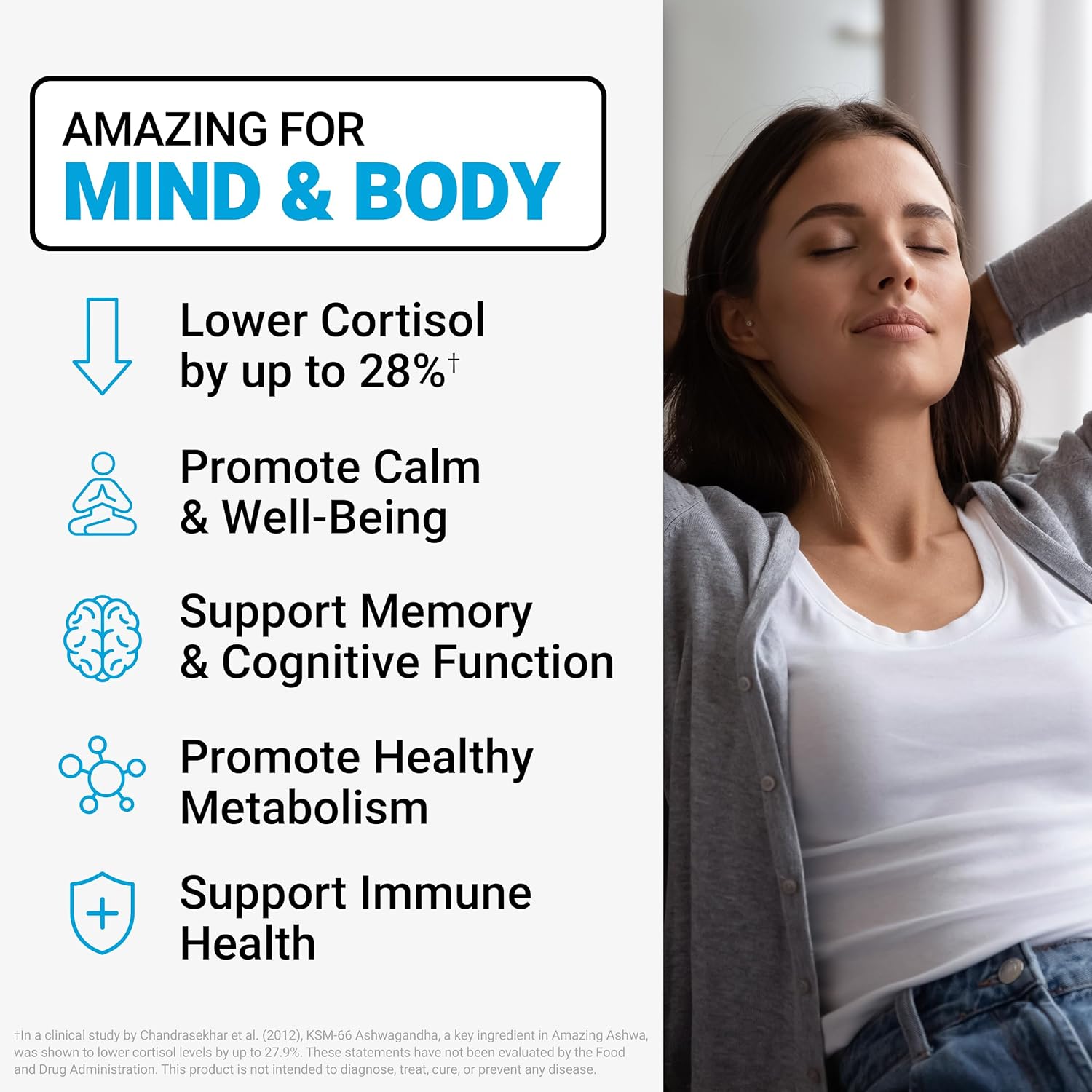Force Factor Amazing Ashwa for Stress Relief, Memory, Focus, and Immune Support Health, Ashwaganda Supplement with KSM-66 Ashwagandha for Stress, 60 Soft Chews
