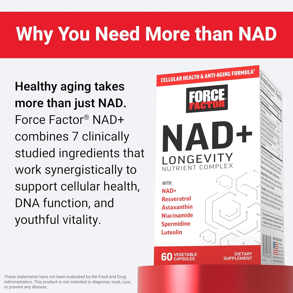 FORC FACTO NAD (NM o Nicotinamid Ribosid Alternative wit Resveratrol Astaxanthin Spermidin Luteoli Complex NA t Suppor Cellula Healt Health Aging 6 Capsules