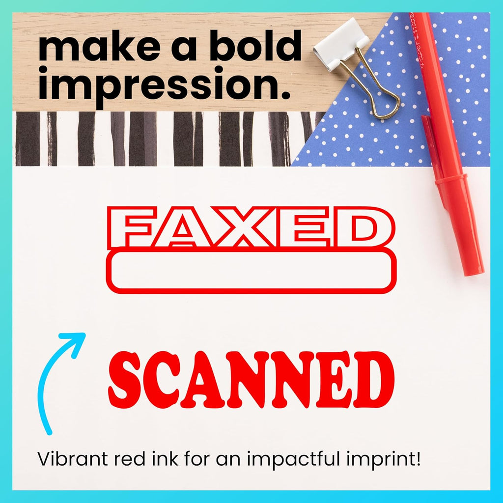 ExcelMark Paid Self Inking Rubber Stamp - Red Ink