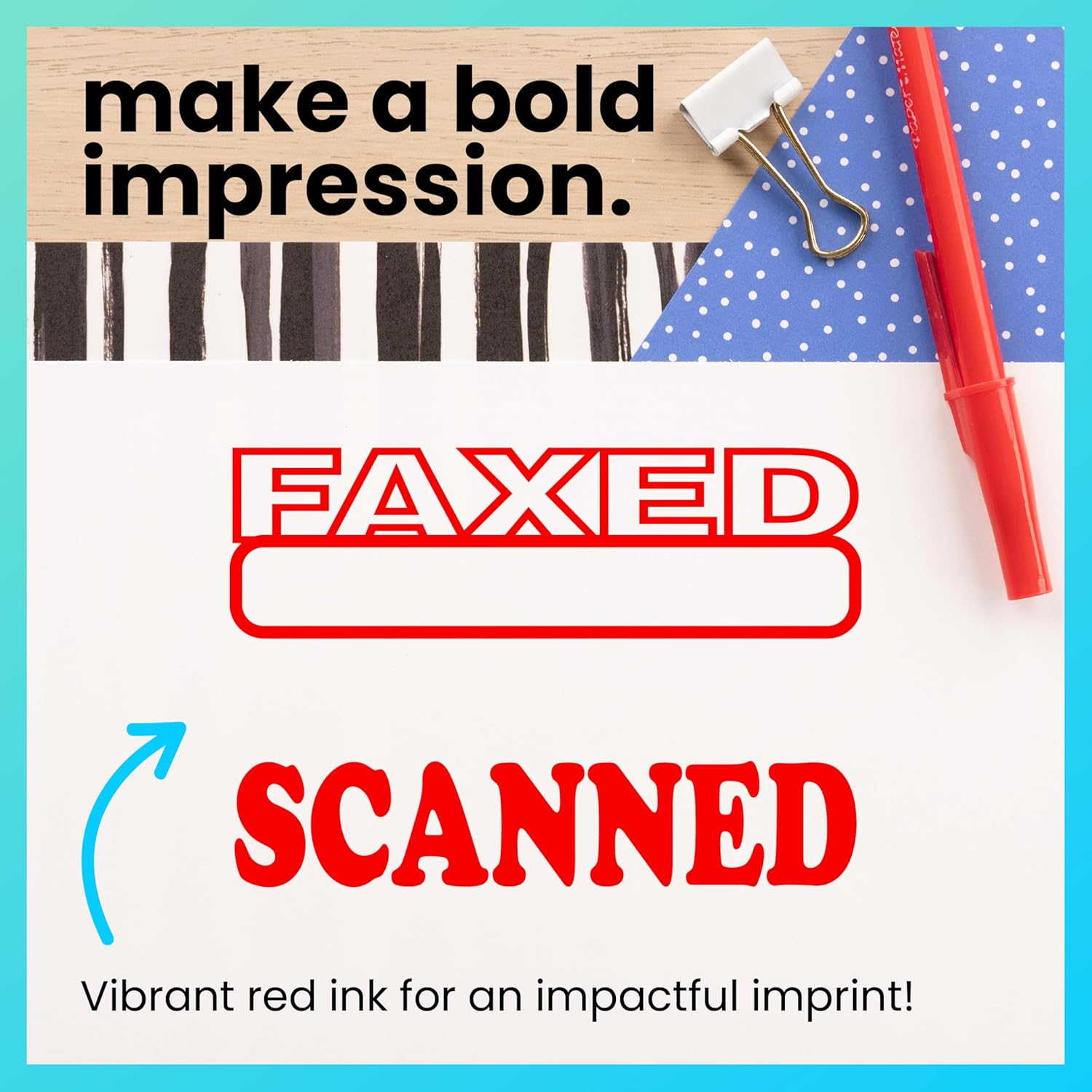 ExcelMark Paid Self Inking Rubber Stamp - Red Ink
