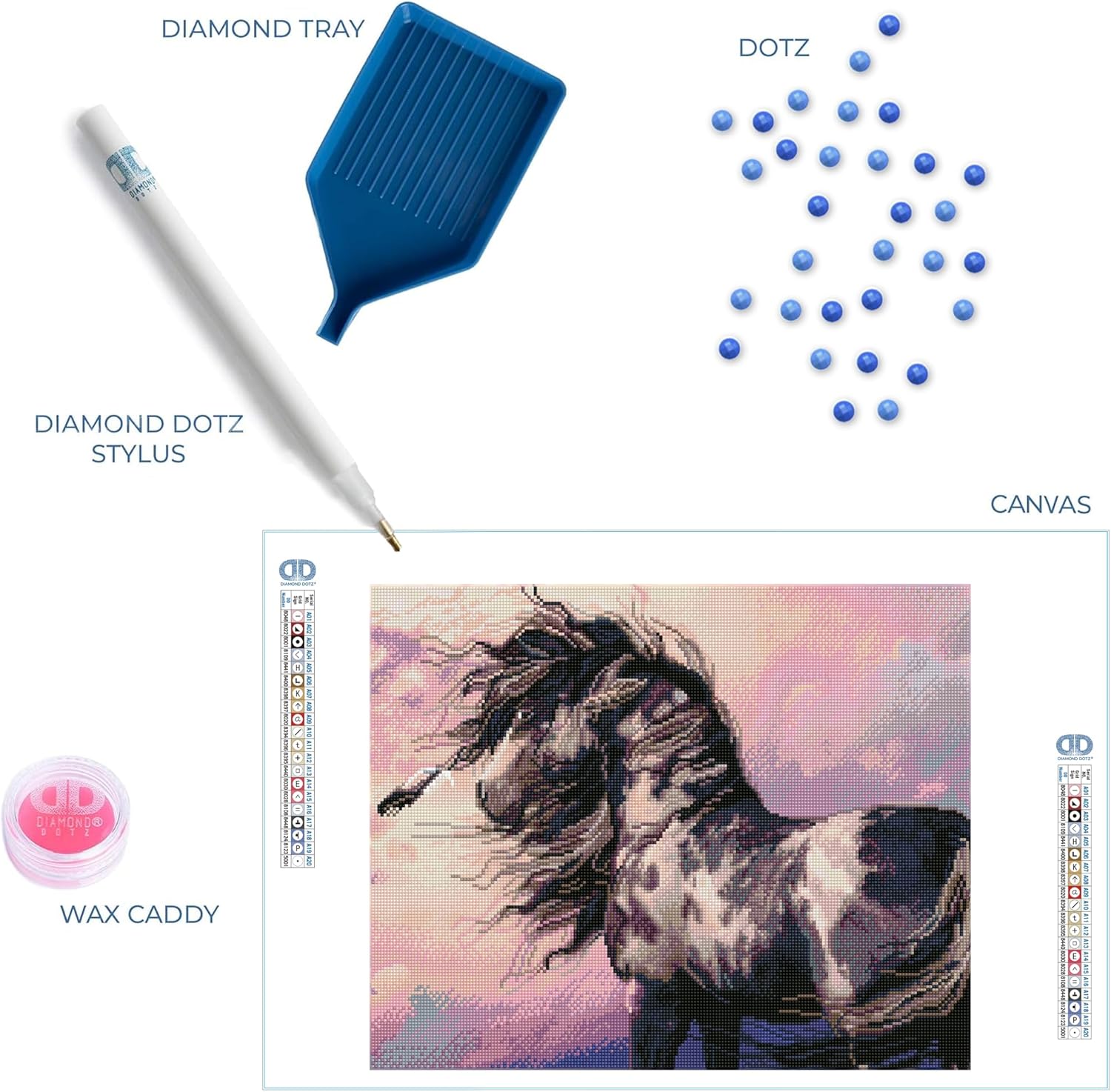 DIAMON DOT Cherokee-Blu Hors Diamon Paintin Kit fo Adult Diamon Ar Kit Relaxin Creativ Craf Ki wit Dot Gems20.5inchx16.5inch