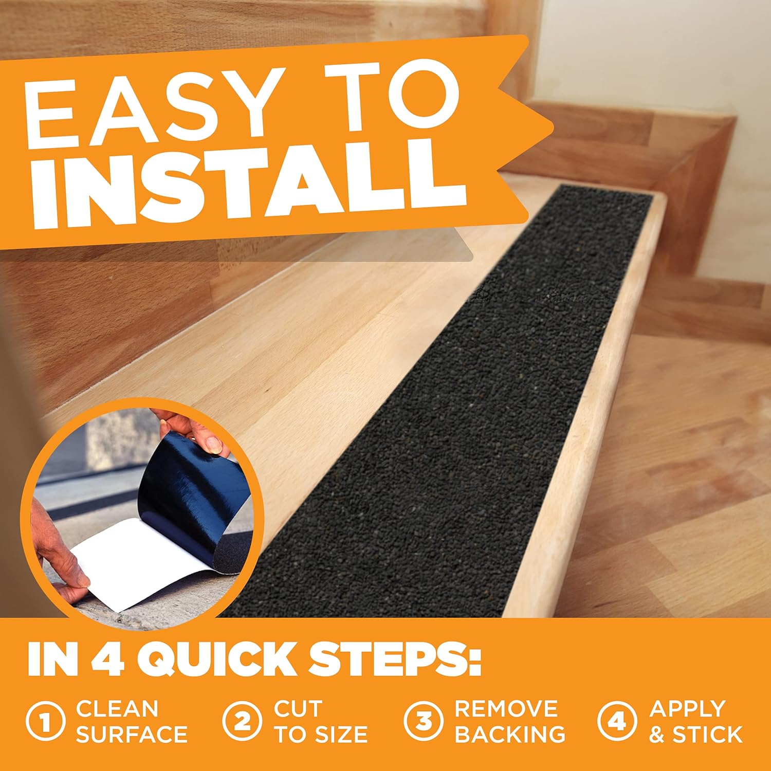 Tap Kin Anti-Sli Tape 4inchx30 Rol Indoor/Outdoo Safet Tractio fo Stairs Steps Ramps Treads