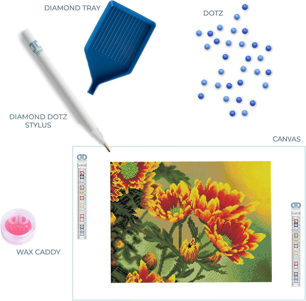DIAMON DOT Fiel Daisie Flowe Diamon Paintin Kit fo Adult Diamon Ar Kit Relaxin Creativ Craf Ki wit Dot Gem 13.8inchx17.7inch
