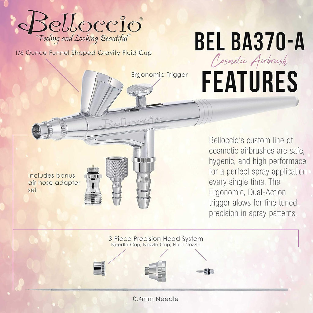 Bellocci Cosmeti Makeu Airbrus Multi-Purpos Precisio Gravit Fee Airbrus wit 0.4m Ti an 1/1 o Cup