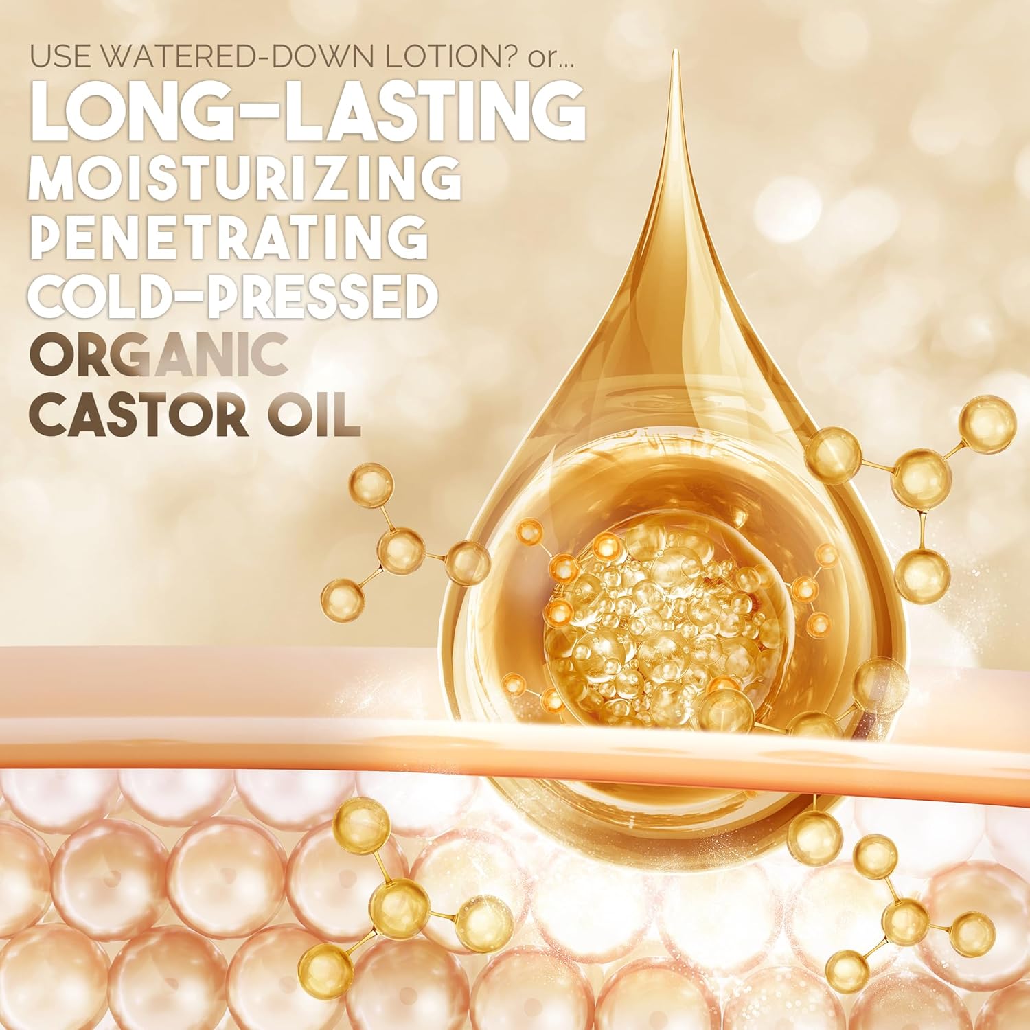 BAL O GILEA Organi Casto Oi fo Ski Hydratio Therapeuti Col Pressed USD Certifie 100 Pure Glas Bottl 1 o Unrefined Hexan Free Casto Oi fo Hai Eyelashe Growth