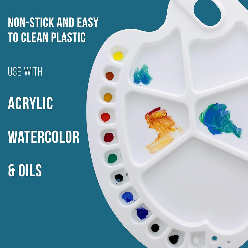 U.S Ar Suppl 17-Wel Artis Paintin Palett (Pac o 2 Plasti Artis Pain Colo Mixin Tray Ar Students Classroom Clas Craf Projects Part Event Acrylic Oil Watercolor