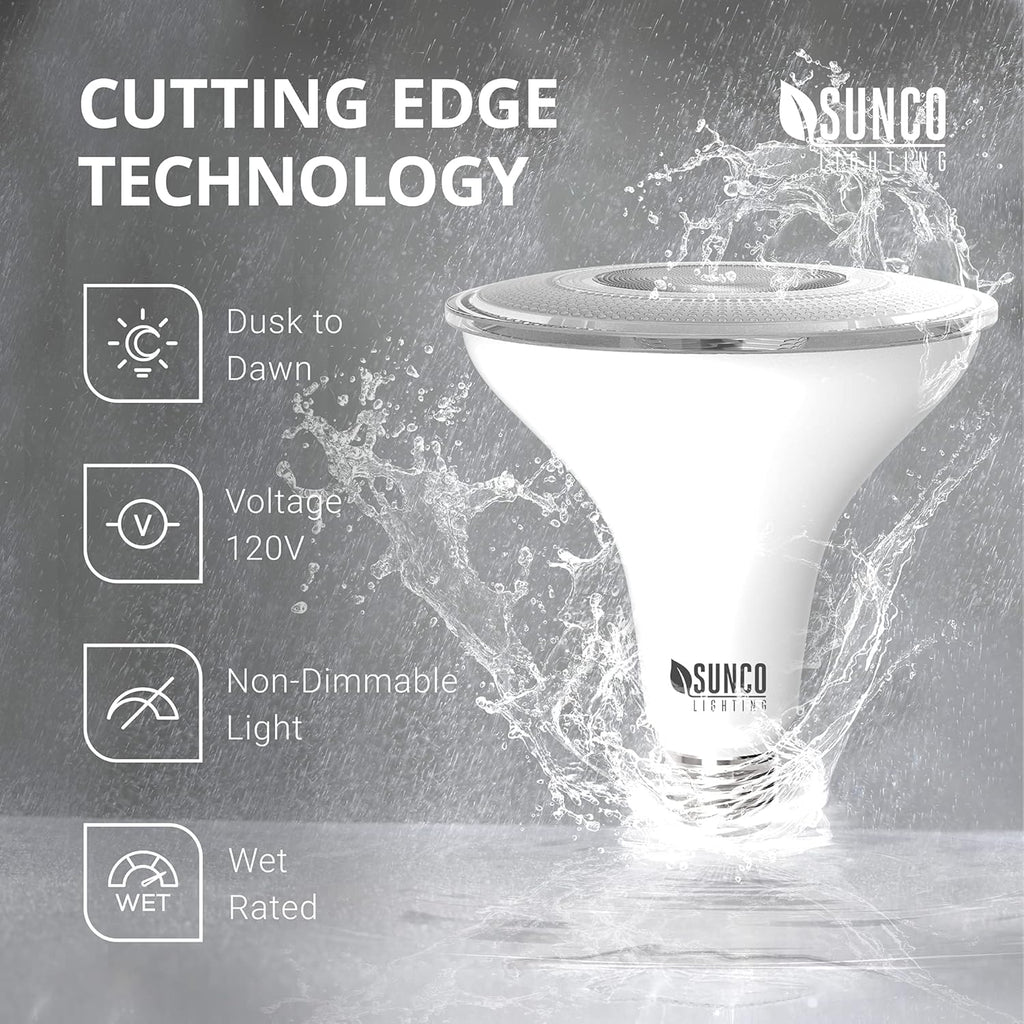 Sunc Dus t Daw Floo Light Outdoor Waterproo PAR3 LE Bulb 120 Equivalen 15W Exterior Wet-Rated 5000 Dayligh 125 LM E2 Base U Pack