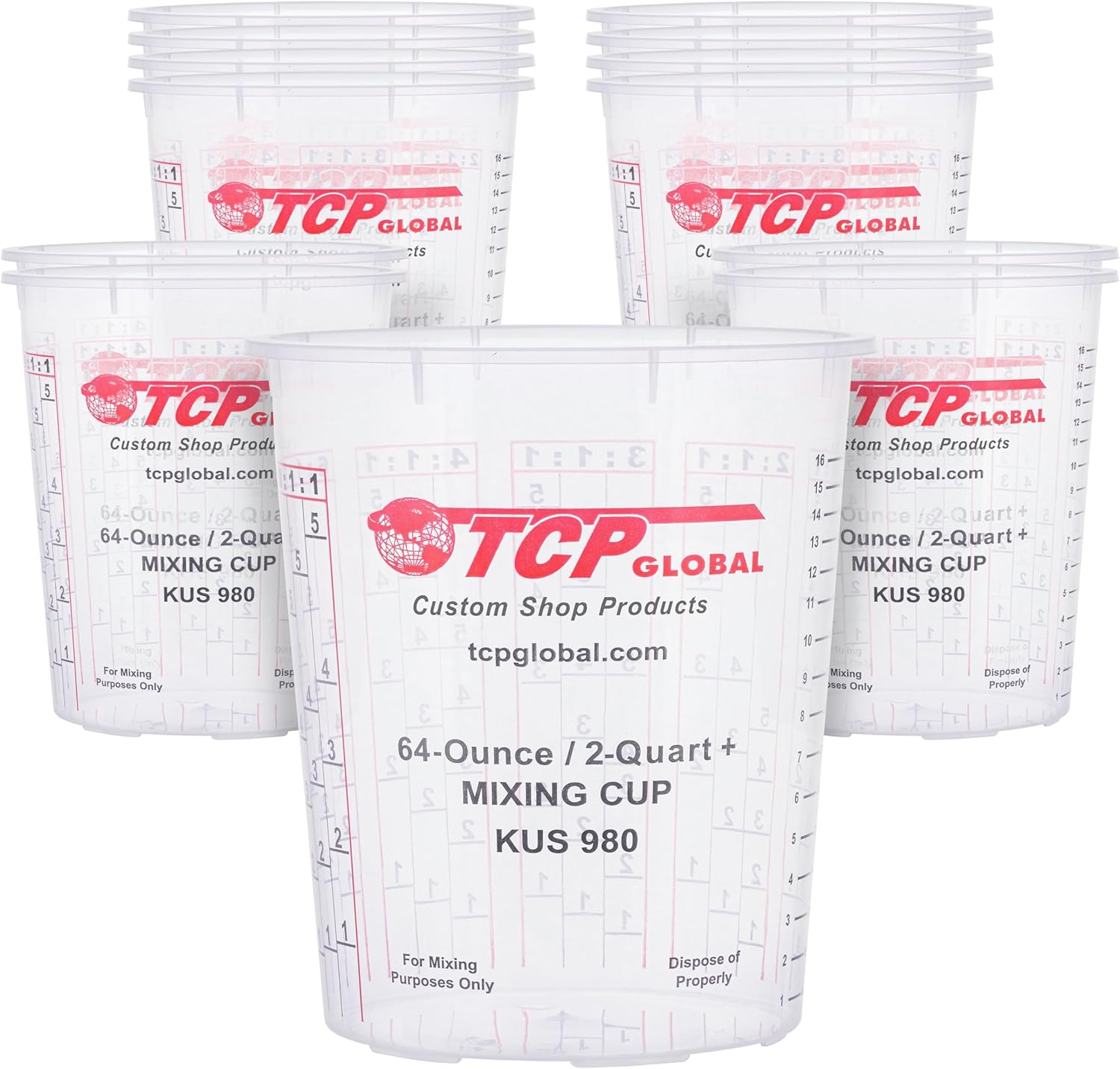 Custo Sho Pain Mixin Cups 64-Ounc (1 Pack Plasti Measurin Cup fo Liquids Automotiv Painting Epox Resin Acryli Arts Crafts Disposabl o Reusable Graduated Mixin Ratios