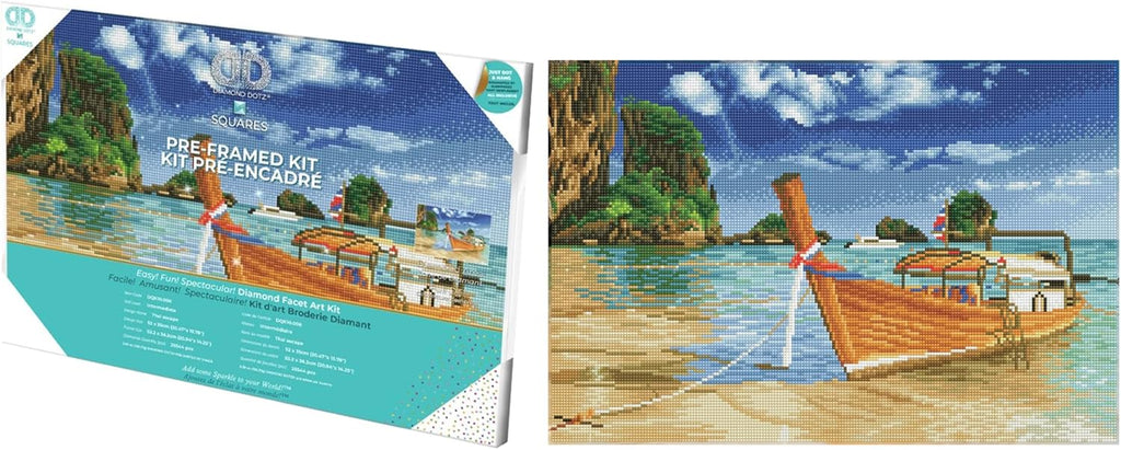 DIAMON DOT Tha Escap Pre-Frame Ki Scener Diamon Paintin Kit fo Adult Diamon Ar Kit Relaxin Creativ Craf Ki wit Dot Gem 20.5inchx13.8inch