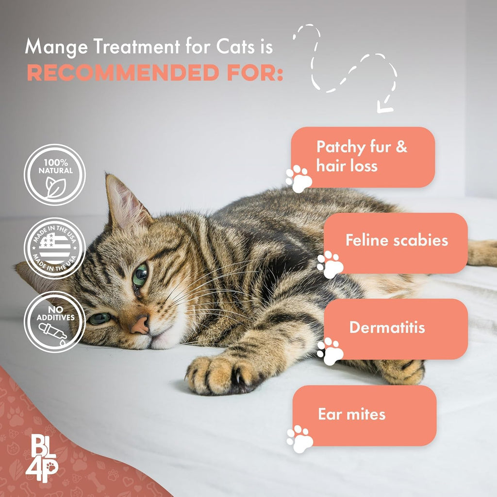 Mange Support for Cats, Natural Cat Itchy Skin, Paws and Ears Relief - Soothes Welts, Scabs, Red and Flaky Skin Reducing Excessive Grooming and Patchy Fur for a Healthy Coat (400 Tiny Tasteless Pills)