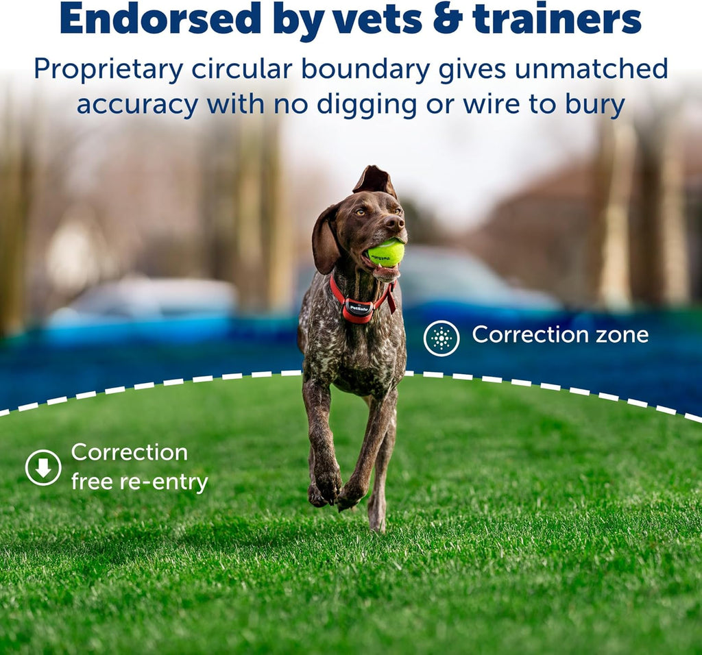 PetSafe Stay Play 2-Dog Wireless Fence for Stubborn Dogs - America's Safest Wireless Pet Containment System - No Dig Electric Fence - Circular Boundary - Secure 3/4-Acre Yard - for Dogs 5lb+