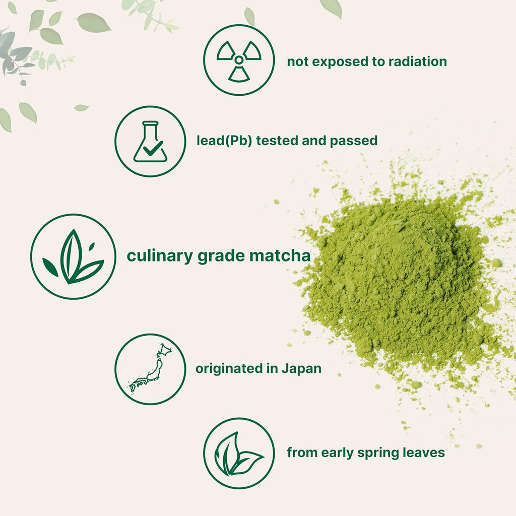 Micro Ingredients Organic Matcha Green Tea Powder, First Harvest, Culinary Grade from Japan, 100% Pure Unflavored, Great for Tea, Latte, Smoothies, Non-GMO, No Sugar, Eco-Friendly Packaging, 1 Lb