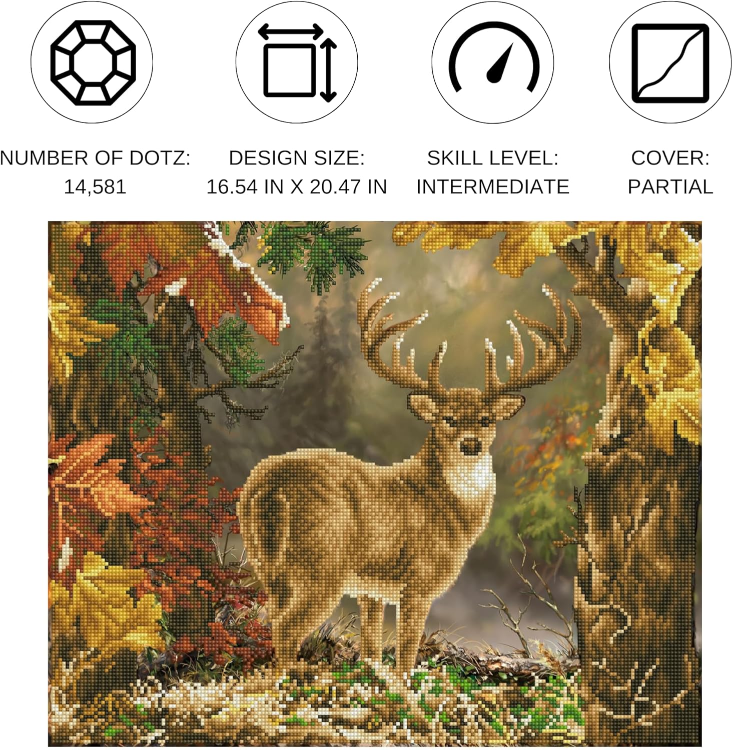 DIAMON DOT Princ o Th Fores Diamon Paintin Kit fo Adult Diamon Ar Kit Relaxin Creativ Craf Ki wit Dot Gem 16x20