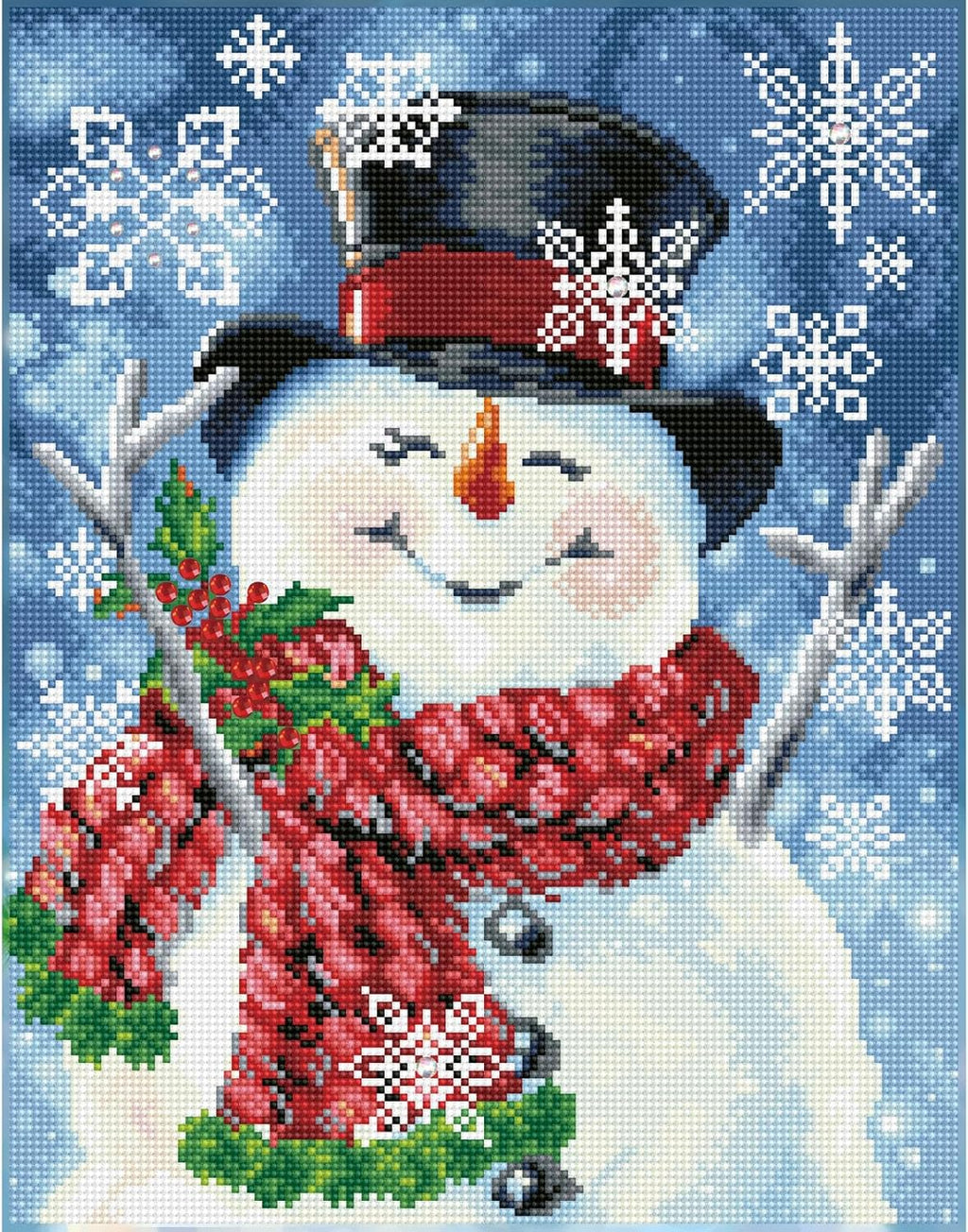 DIAMON DOT Joyfu Joll Snowma Diamon Paintin Kit fo Adult Diamon Ar Kit Relaxin Creativ Craf Ki wit Dot Gem 18x14