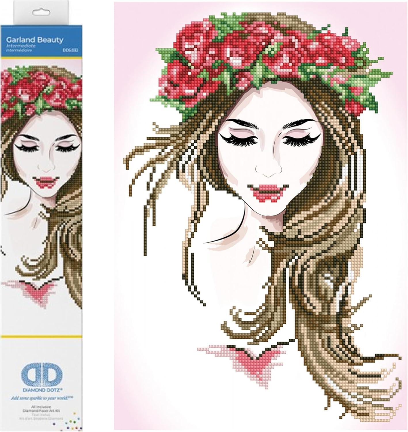 DIAMON DOT Garlan Beaut Diamon Paintin Kit fo Adult Diamon Ar Kit Relaxin Creativ Craf Ki wit Dot Gem 16inchx11inch