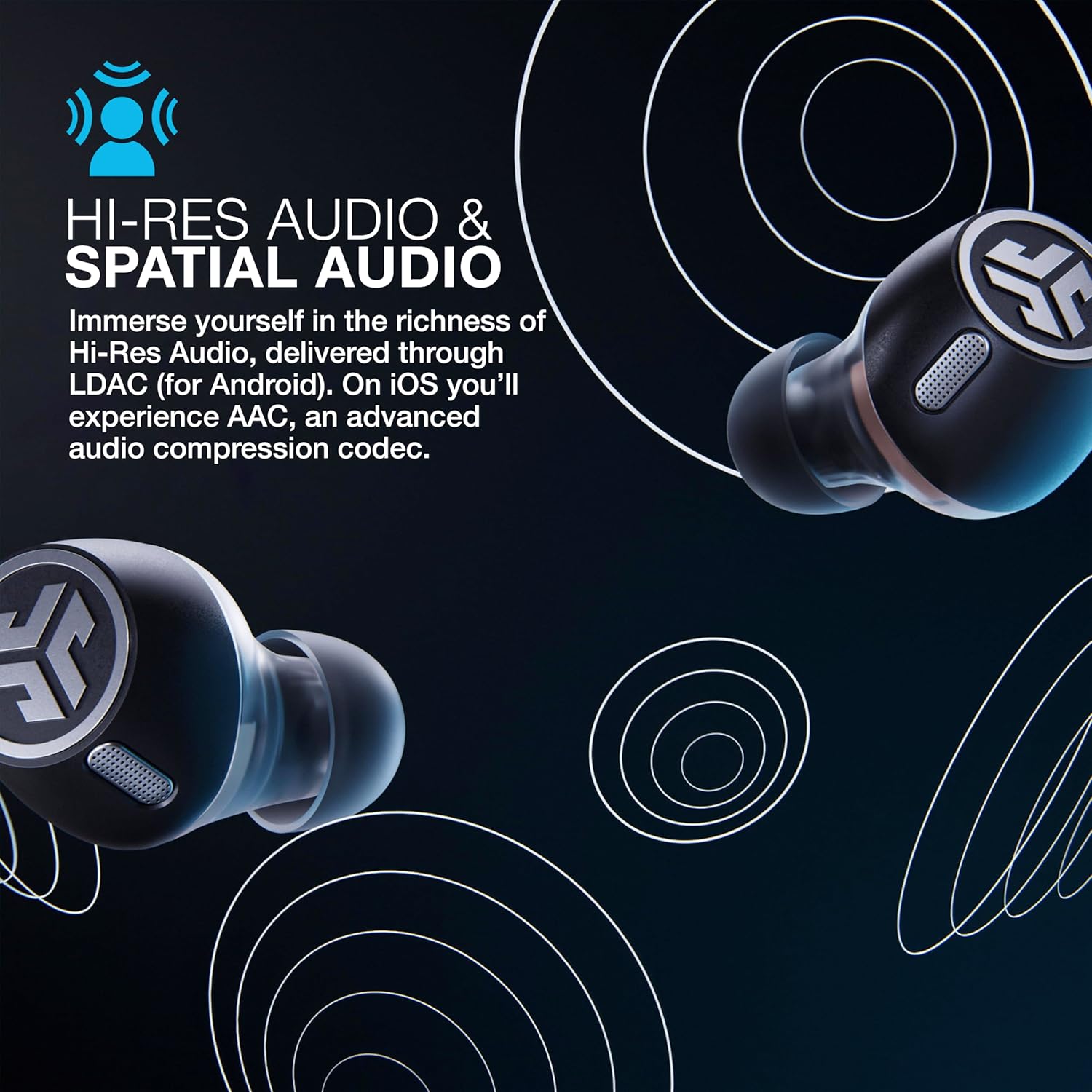 JLa Epi La Editio Tru Wireles Earbuds Hybri Dua Drivers Spatia Audio Multipoin BT Wireles o USB- Charging Wea Detec Aut Play/Pause Googl Fas Pair
