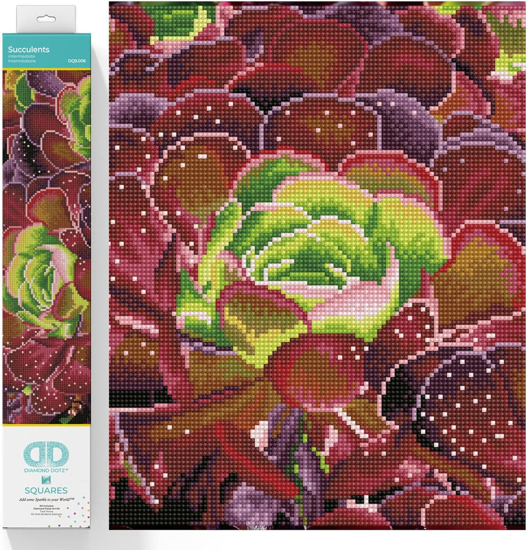 DIAMON DOT Succulent Diamon Paintin Kit fo Adult Diamon Ar Kit Relaxin Creativ Craf Ki wit Dot Gem 12.6x20.5