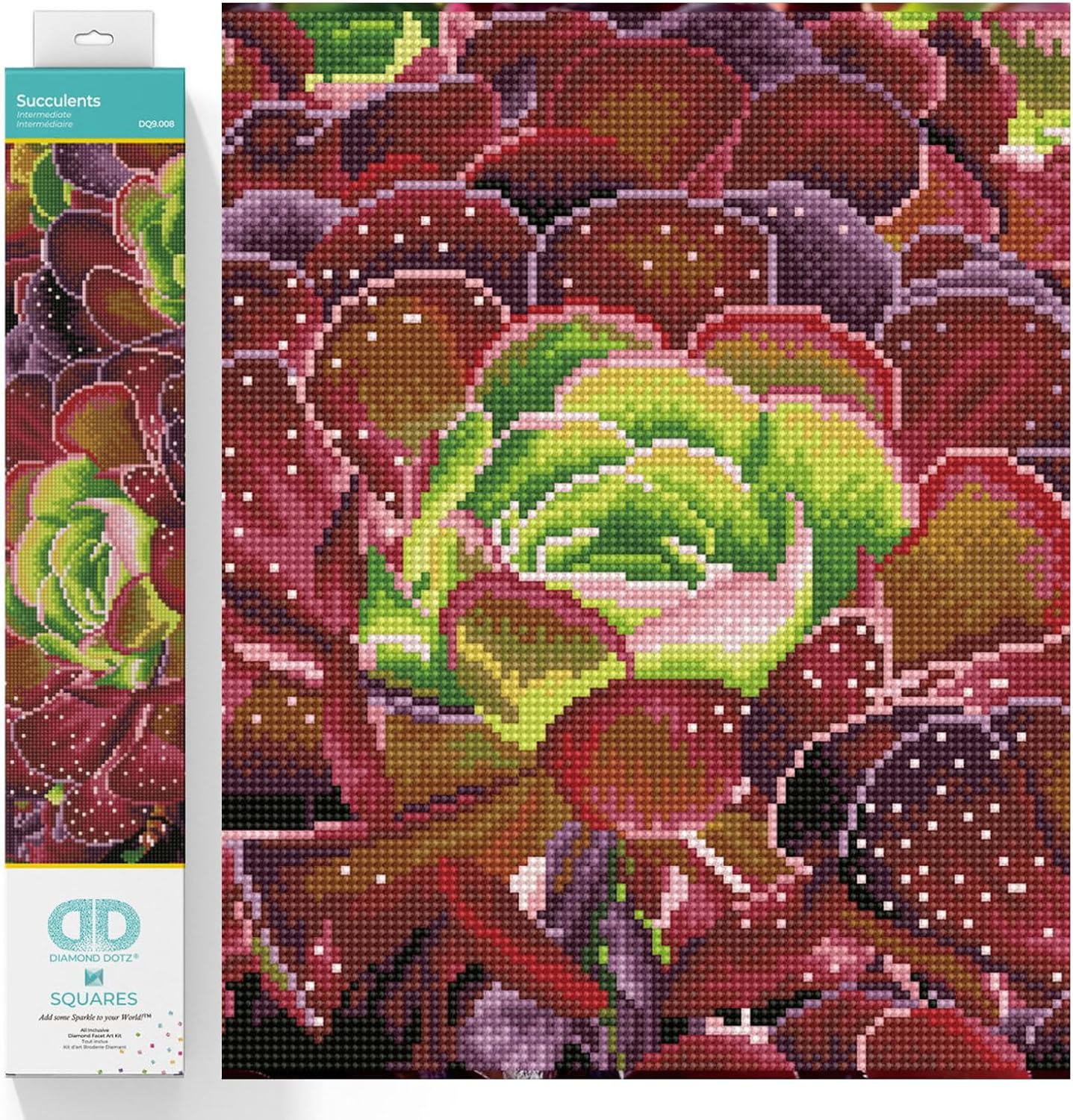 DIAMON DOT Succulent Diamon Paintin Kit fo Adult Diamon Ar Kit Relaxin Creativ Craf Ki wit Dot Gem 12.6x20.5