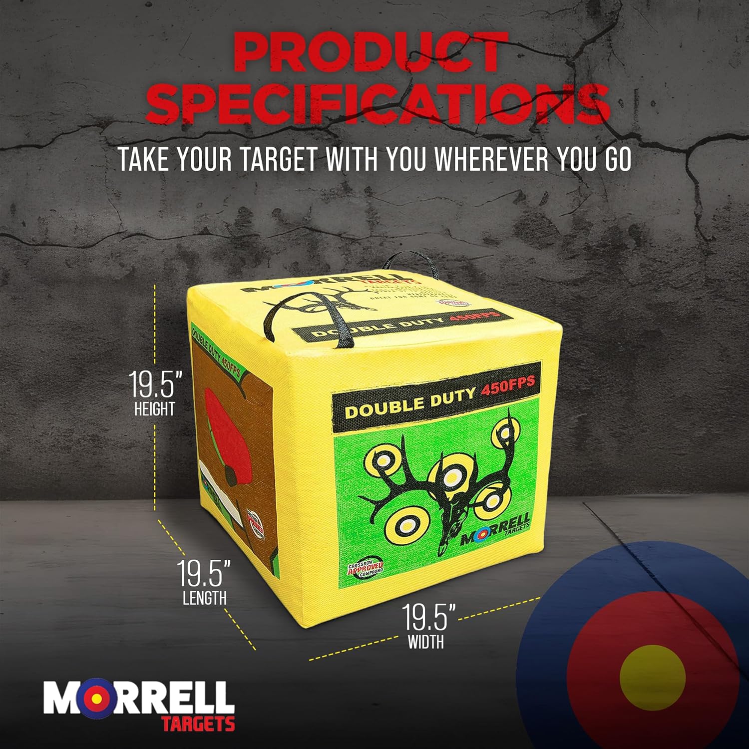 Morrell Targets 4-Sided Archery Target, Field Point Shooting Bag, Double Duty