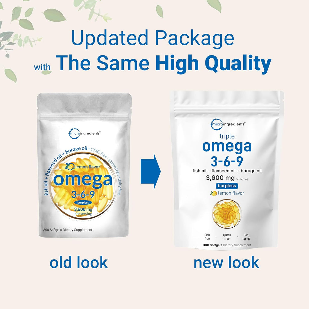 Ultr Omeg 3-6- 3600m Pe Serving 30 Burples Softgel Lemo Flavo Blen o Fish Flaxseed Borag Oil Bioavailabl Source Non-GMO N Gluten Mercur Free