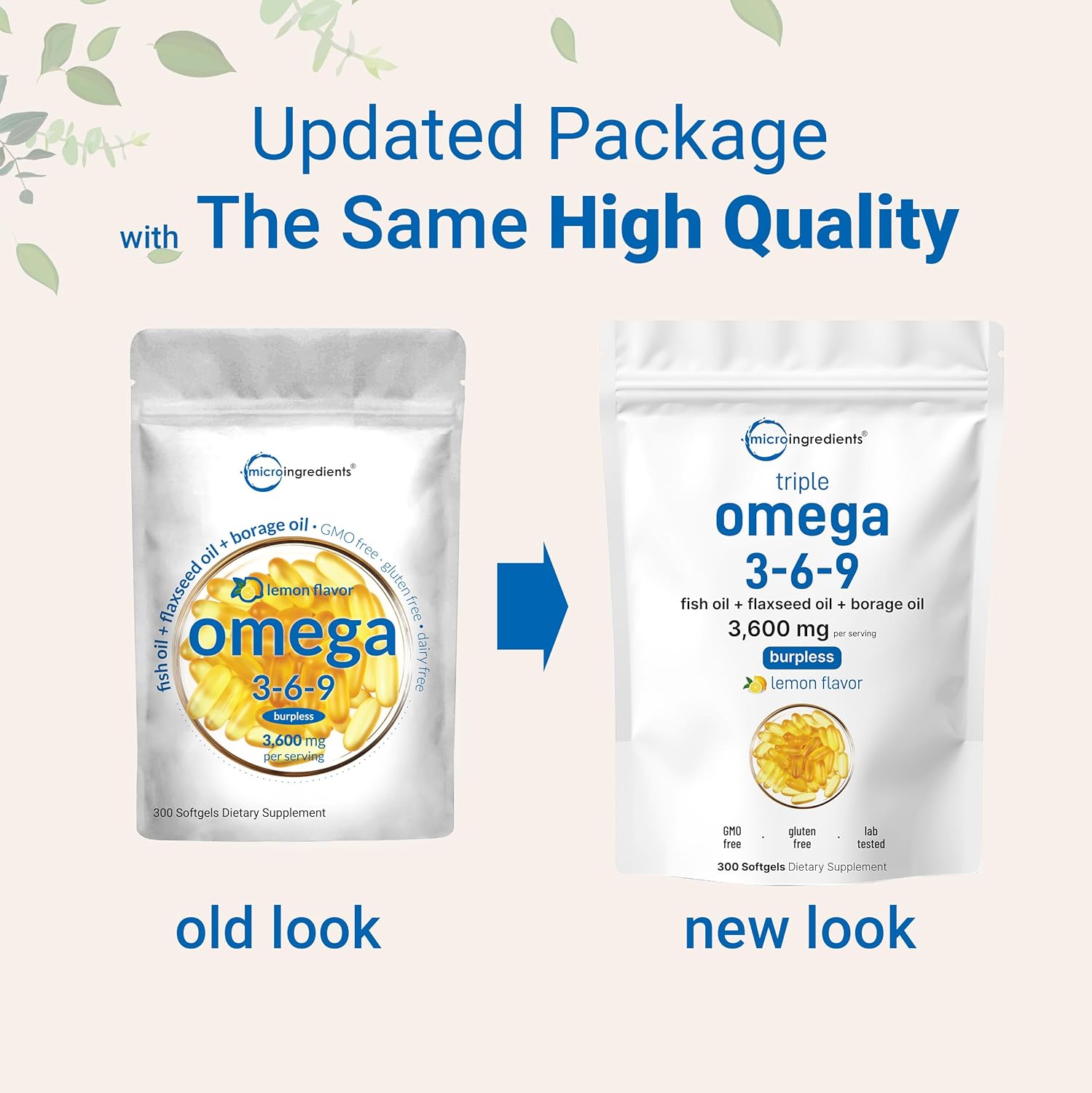 Ultr Omeg 3-6- 3600m Pe Serving 30 Burples Softgel Lemo Flavo Blen o Fish Flaxseed Borag Oil Bioavailabl Source Non-GMO N Gluten Mercur Free