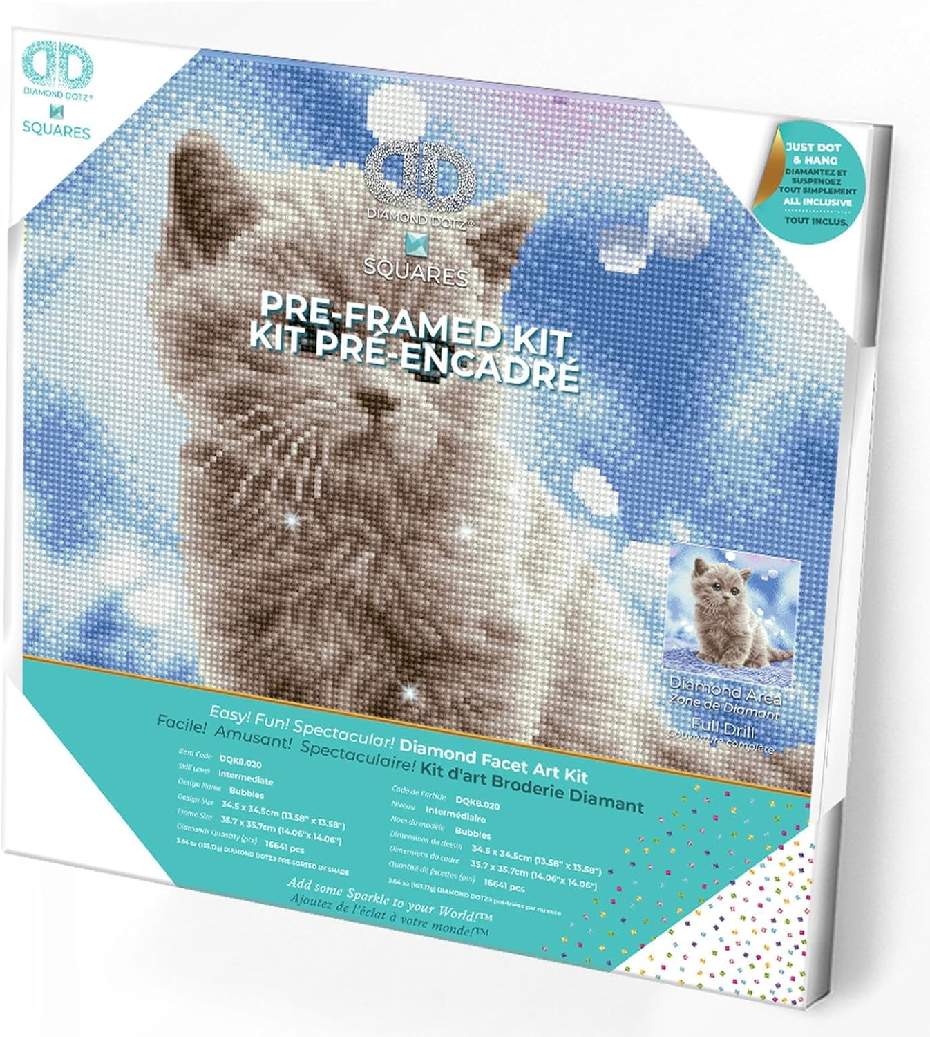 DIAMON DOT Bubble Pre-Frame Ki Ca Diamon Paintin Kit fo Adult Diamon Ar Kit Relaxin Creativ Craf Ki wit Dot Gem 13.5inchx13.5inch