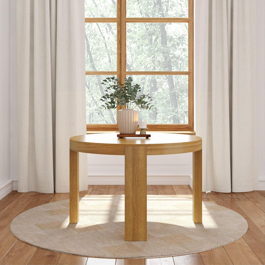 Plank+Bea Contou Roun Dinin Table 4 Inc Kitche Table Soli Woo Dinne Table Kitche Dinett Table Pecan
