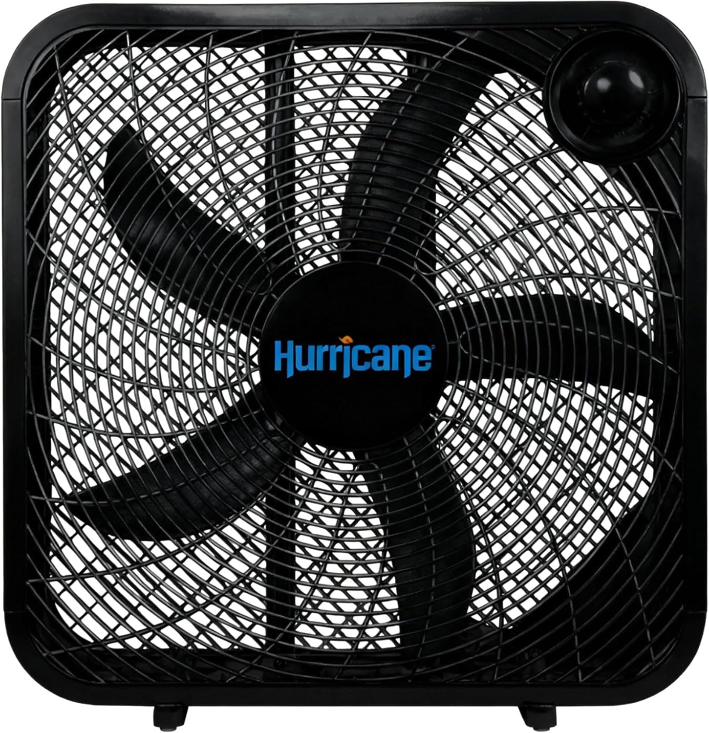 Hurricane Classic Floor Mount Box Fan w/ 3 Quiet Speeds, Black, 20inch - Corded Portable Electric Air Cooling Unit w/ Powerful 2400 CFM Airflow for Home, Garage, Office, Bedroom Basement