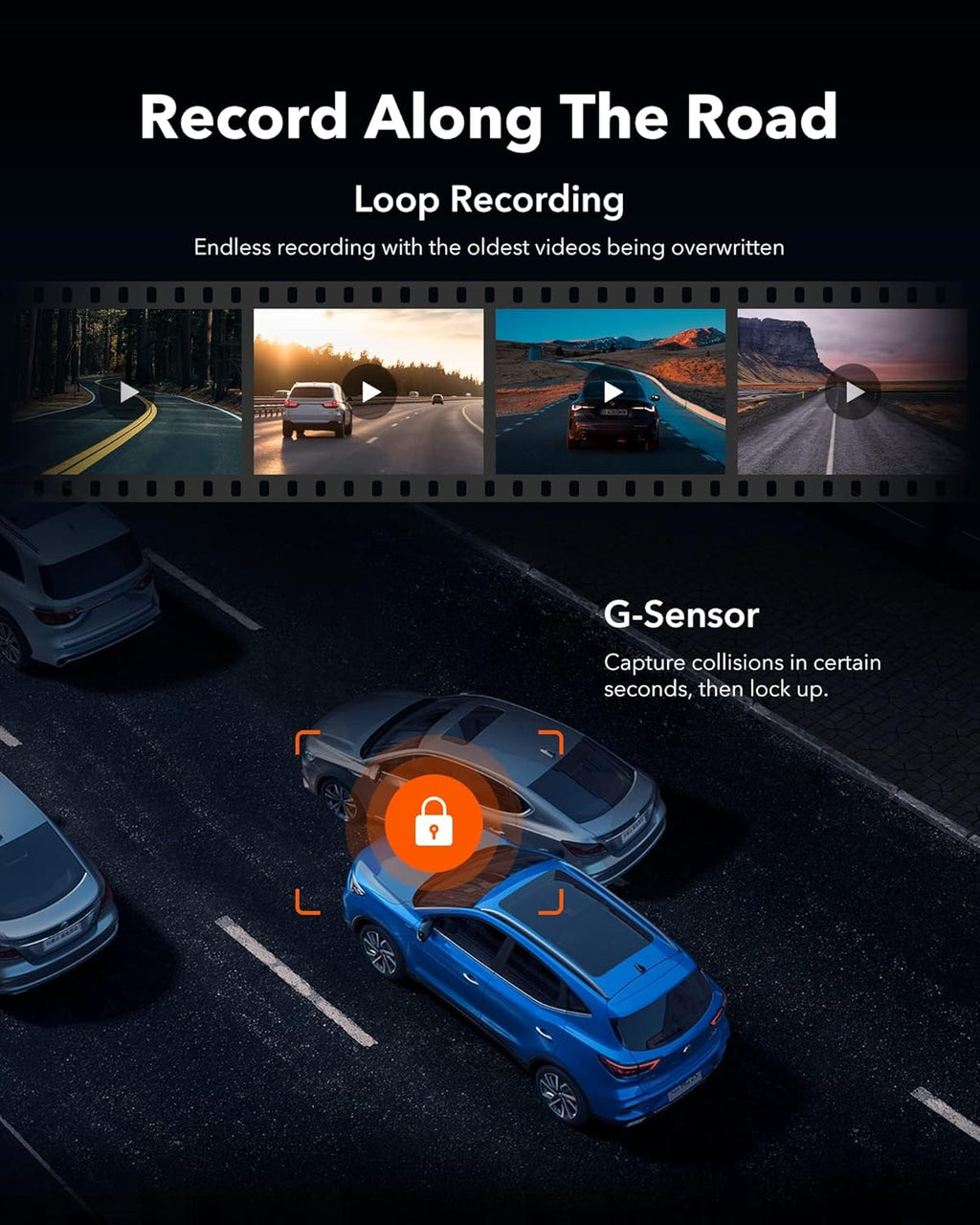 WOLFBO G93 10' Rea Vie Mirro Camer wit 5.8GH WiFi 4 Das Ca Fron an Rea wit WDR Touc Scree Rearvie Mirro Backu Camera Parkin Monitor Revers Assist Include 64G Car GPS