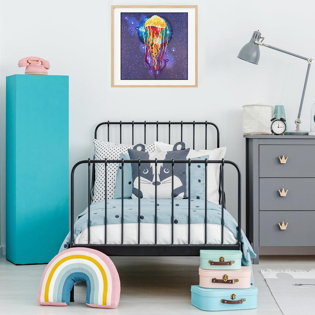 DIAMON DOT a Hom Jellyfis Diamon Paintin Kit fo Adult Diamon Ar Kit Relaxin Creativ Craf Ki wit Dot Gem 12x12