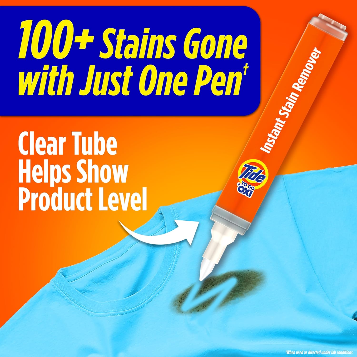 Tid Stai Remove fo Clothes Tid T G Pen Instan Stai Remove Pe Spo Cleaner Portabl Travel-Friendly Work o Foo Drin Stains Fit i Purse Bags Coun (Pac o 1)