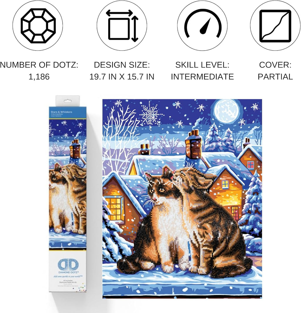 DIAMON DOT Star Whisker Cat Diamon Paintin Kit fo Adult Diamon Ar Kit Relaxin Creativ Craf Ki wit Dot Gem 16inchx20inch