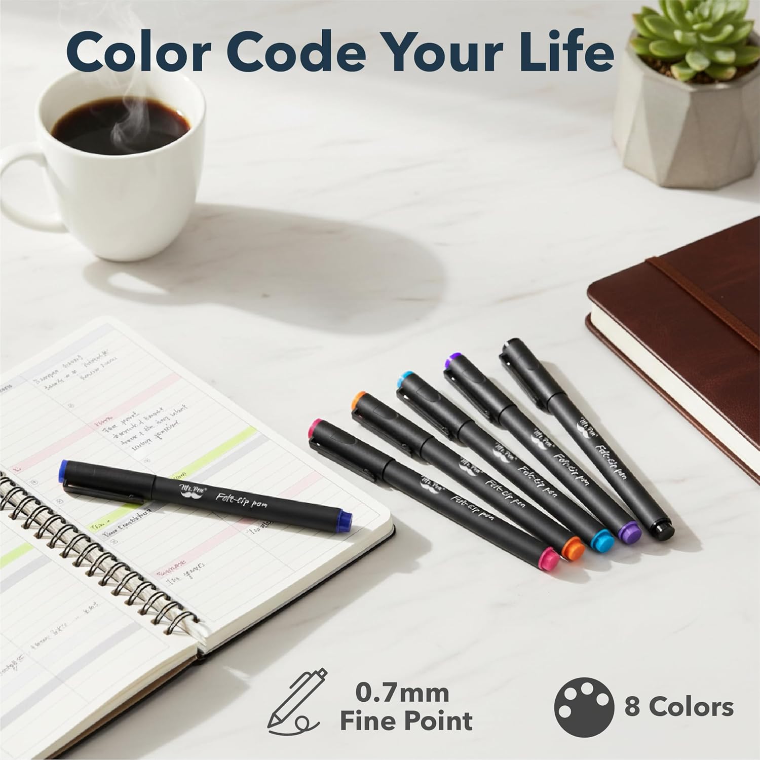Mr Pen Fel Ti Pens Assorte Colors Pack 0.7mm Fin Fel Ti Pen Fin Point Journaling Not Taking Fas Dry Writing