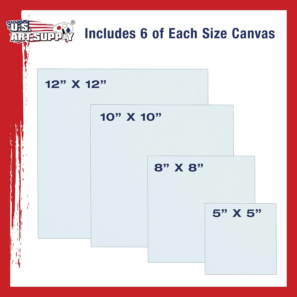 U.S Ar Suppl Multi-Pac 6-E o  5  8 1 10 1 1 inch Professiona Qualit Squar Artis Canva Pane Boar Assortmen Pac (2 Tota Pane Boards)