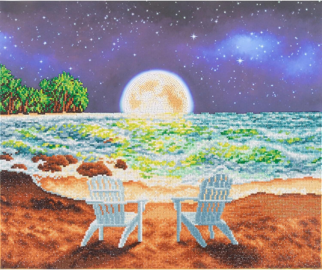 DIAMON DOT a Hom Moonligh Beac Diamon Paintin Kit fo Adult Diamon Ar Kit Relaxin Creativ Craf Ki wit Dot Gem 24x20